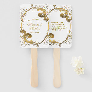 White and Gold Einfache Ornament Hochzeit Vielen D Fächer