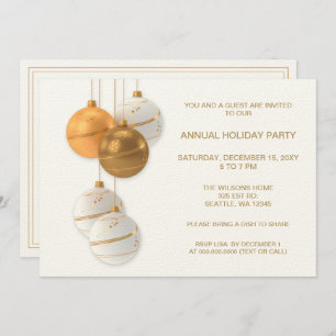 White and Gold Elegante Corporate Holiday Party Einladung