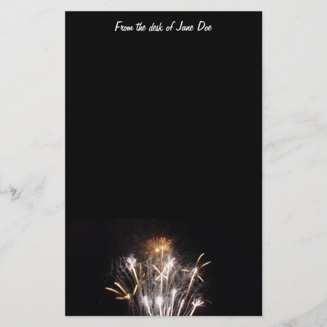 White and Gold Fireworks I Patriotic Celebration Briefpapier (Vorderseite)