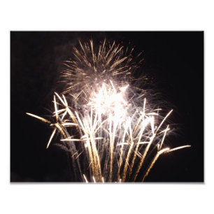 White and Gold Fireworks I Patriotic Celebration Fotodruck