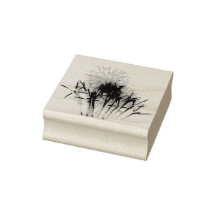 White and Gold Fireworks I Patriotic Celebration Gummistempel