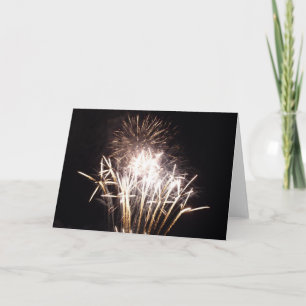 White and Gold Fireworks I Patriotic Celebration Karte