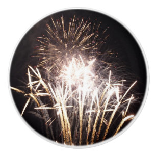 White and Gold Fireworks I Patriotic Celebration Keramikknauf