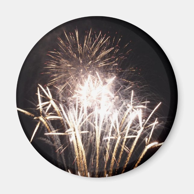White and Gold Fireworks I Patriotic Celebration Magnet (Vorne)