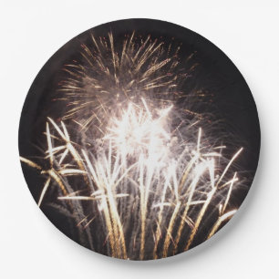 White and Gold Fireworks I Patriotic Celebration Pappteller