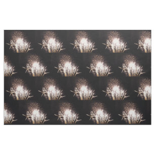 White and Gold Fireworks I Patriotic Celebration Stoff