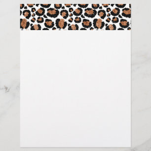 White and Gold Foil Cheetah - Leopard Muster