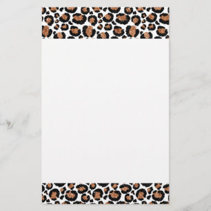 White and Gold Foil Cheetah - Leopard Muster