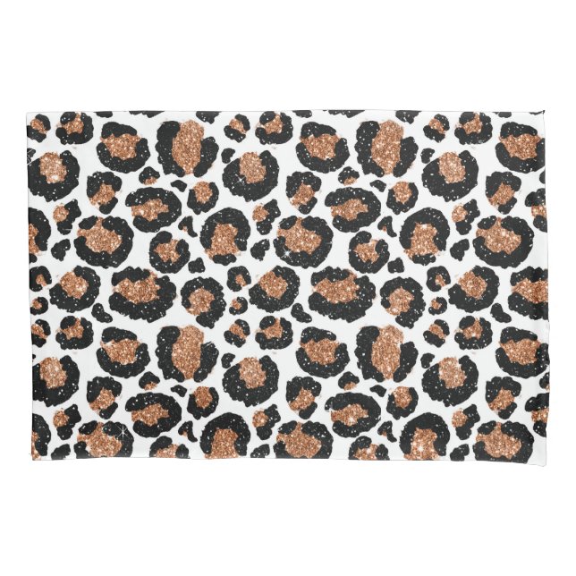 White and Gold Foil Cheetah - Leopard Muster Kissenbezug (Vorderseite)