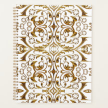 White and Gold Luxury Planner