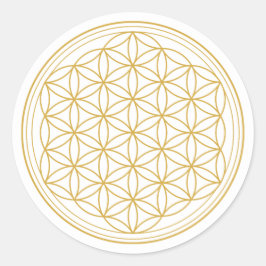 White and Gold Mandala Round Sticker