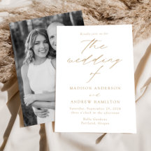 White and Gold Moderne Elegance Foto Hochzeit