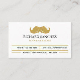 White and Gold Morden Berber Shop  Visitenkarte