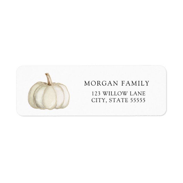 White and Gold Pumpkin Return Address Label (Vorne)