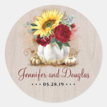 White and Gold Pumpkins Sonnenblumen Burgundy Fall