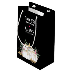 White and Gold Pumpkins Wasserfarbe Vielen Dank Kleine Geschenktüte