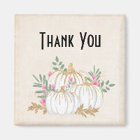 White and Gold Pumpkins Wasserfarbe Vielen Dank