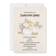 White and Gold Pumpkins Watercolor Erntedank