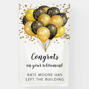 White and Gold Retirement Banner
