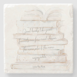 White and Gold Watercolor Freundschaft & Bücher Zi Steinuntersetzer