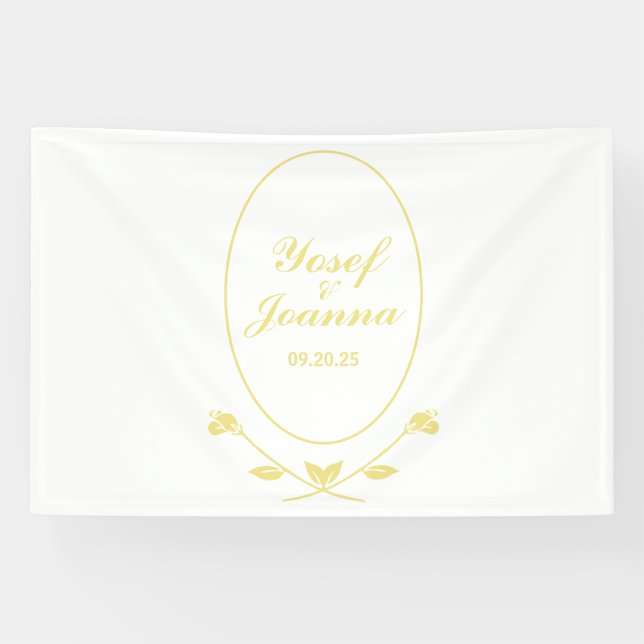 White and Gold Wedding Banner (Horizontal)