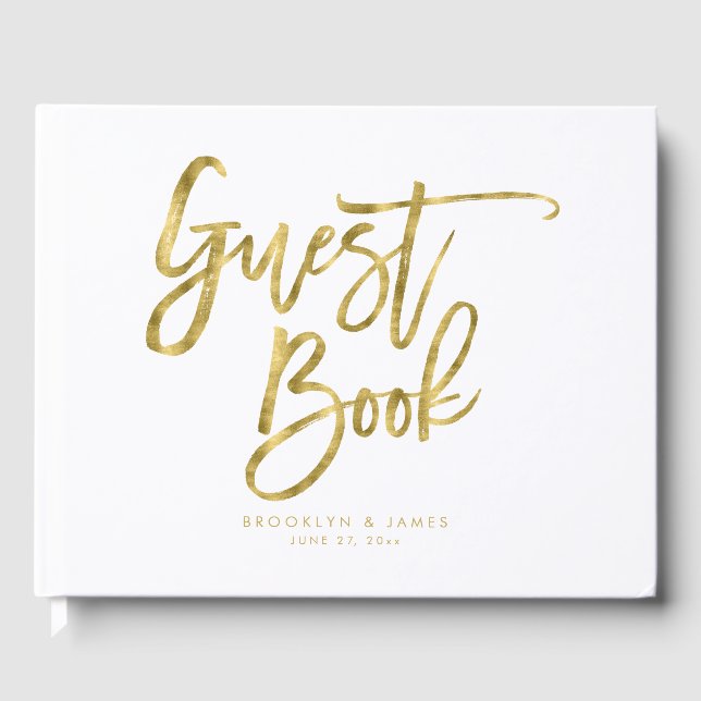 White and Gold Wedding Gästebuch (Vorderseite)