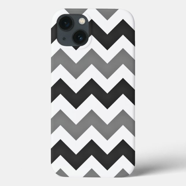 White and Grey Zickzack Zigzag Case-Mate iPhone Hülle (Rückseite)