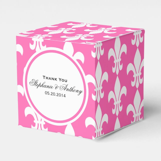 White and Hot Pink Lilie Vielen Dank Geschenkschachtel (Vorderseite)