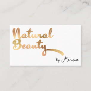 White and Imitats Gold Natural Beauty Business Car Visitenkarte