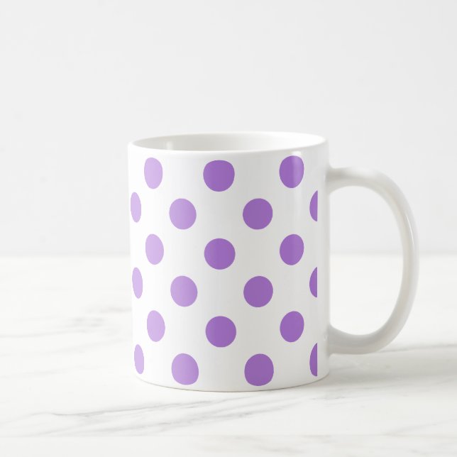 White and Lavender Polka Dots Kaffeetasse (Rechts)