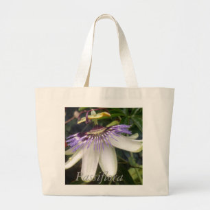 White and Mauve Passion Blume Jumbo Stoffbeutel