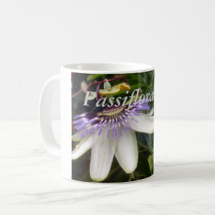 White and Mauve Passion Blume Kaffeetasse