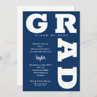 White and Navy Blue Graduation Party