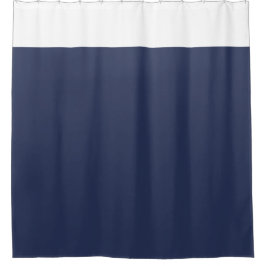 White and Navy Blue Two Tone Shower Curtain Duschvorhang