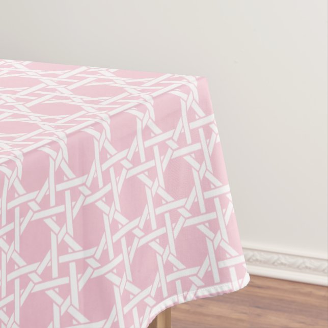 White and Pink Cane Webbing Tischdecke (Beispiel)
