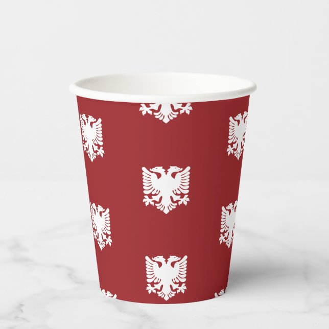 White and Red Albaner Eagle Paper Cup Pappbecher (Vorderseite)