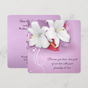 White and Red Lily Vow Renewal Wedding Einladung