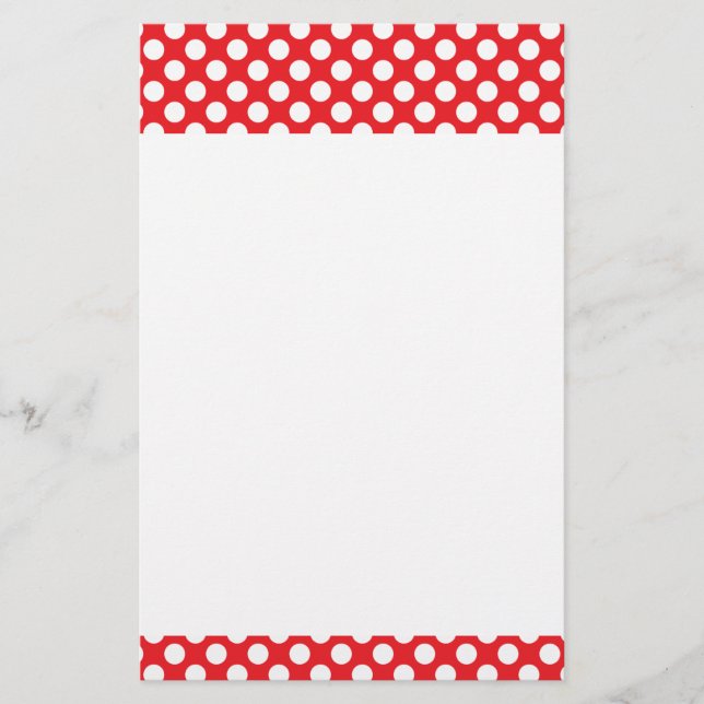 White and Red Polka Dot Briefpapier (Vorderseite)