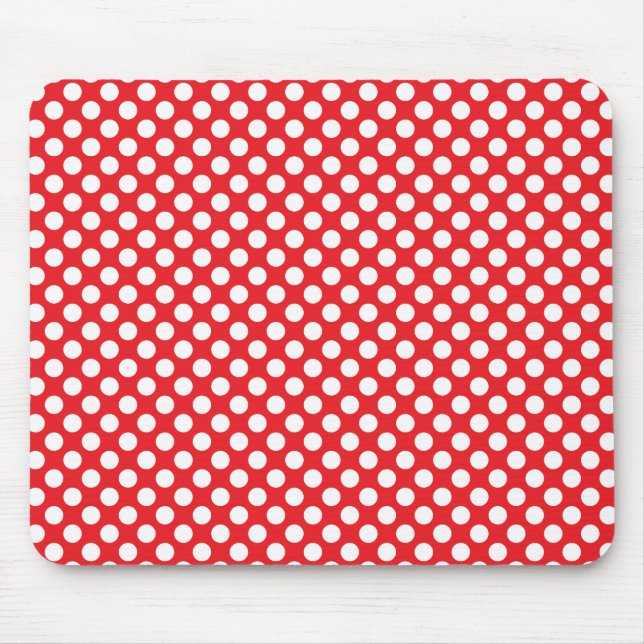 White and Red Polka Dot Mousepad (Vorne)
