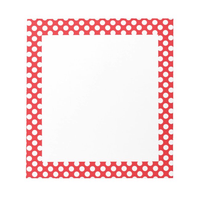 White and Red Polka Dot Notizblock (Vorderseite)