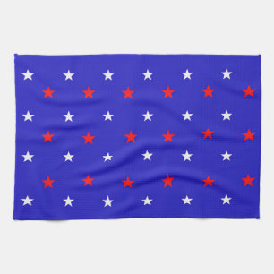White and Red Stars - Starry Sky Pattern Geschirrtuch