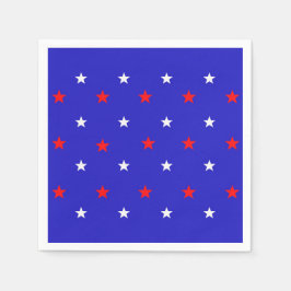 White and Red Stars - Starry Sky Pattern Serviette