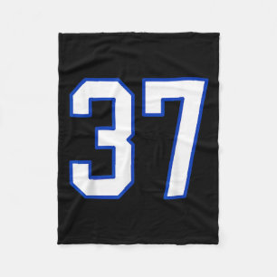 White and Royal Blue Number 37 Jersey Player Unifo Fleecedecke