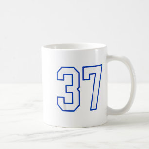 White and Royal Blue Number 37 Jersey Player Unifo Kaffeetasse