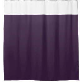 White and Royal Purple Two Tone Shower Curtain Duschvorhang
