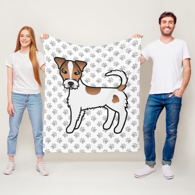 White and Tan Rough Coat Parson Russell Terrier Fleecedecke (Beispiel)