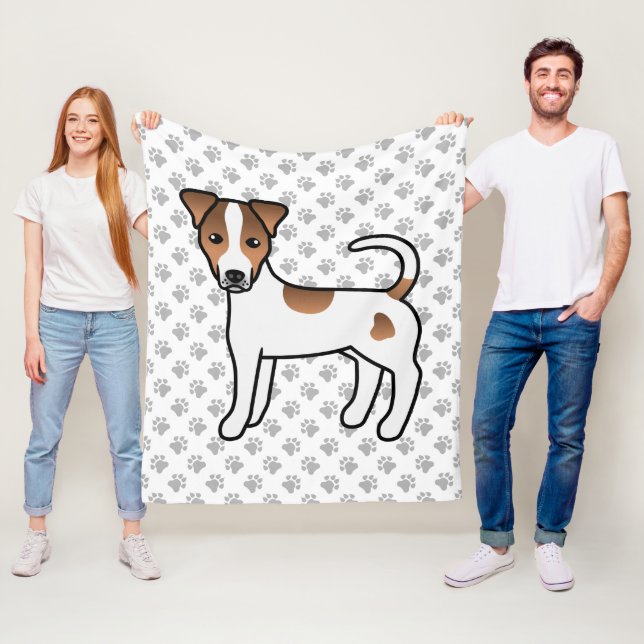 White and Tan Smooth Coat Parson Russell Terrier Fleecedecke (Beispiel)