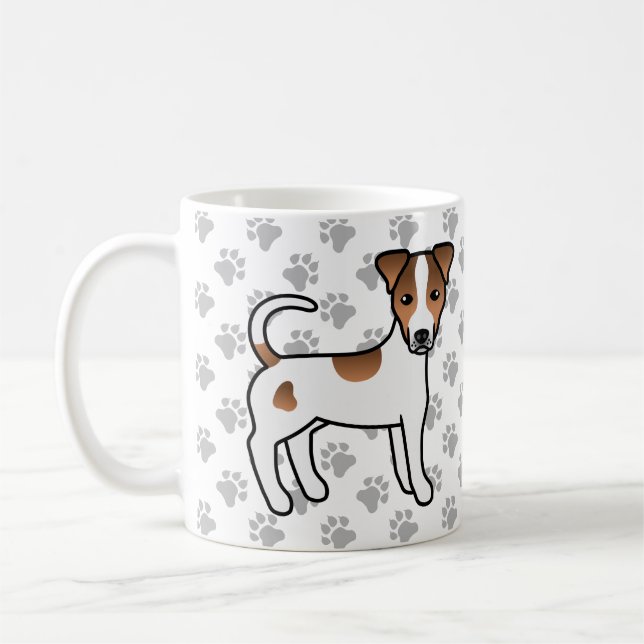 White and Tan Smooth Coat Parson Russell Terrier Kaffeetasse (Links)