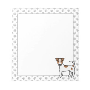White and Tan Smooth Coat Parson Russell Terrier Notizblock