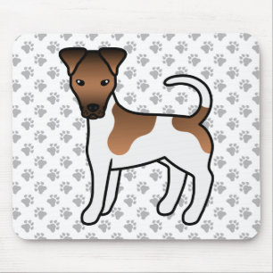 White and Tan Smooth Fox Terrier Niedlicher Cartoo Mousepad